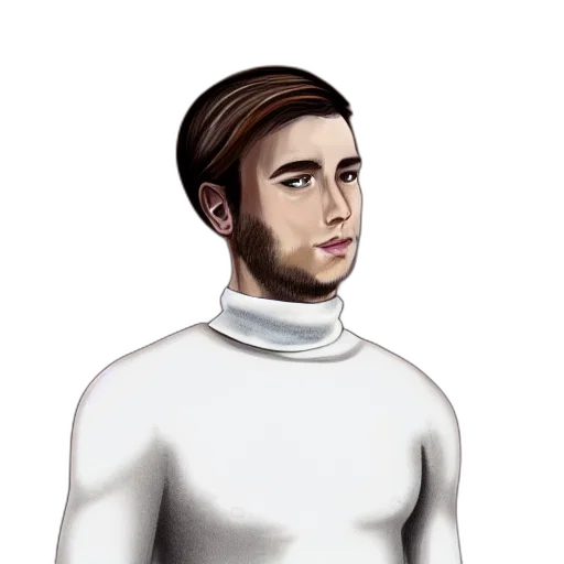 staff, jacket, face, robot, pixel art, concept art, cartoon, photorealistic transparent PNG cut-out
