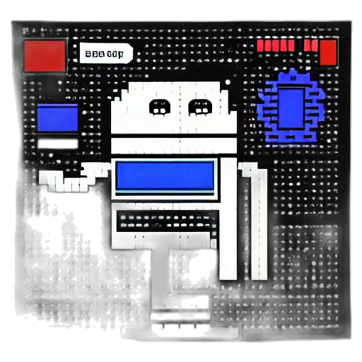 robot, face, mask, pixel art transparent PNG cut-out