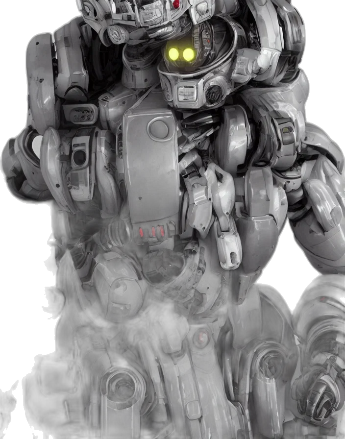 robot, concept art, 3d render, comic book art, cyberpunk, full, body, portrait transparent PNG cut-out