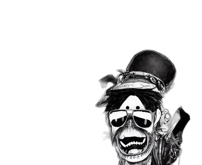 mask, face, hat, creature, comic book art, cartoon, pencil sketch, concept art transparent PNG cut-out