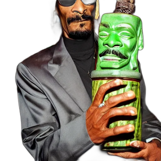 mask, bottle, jacket, face, concept art, vaporwave, snoop, dogg transparent PNG cut-out