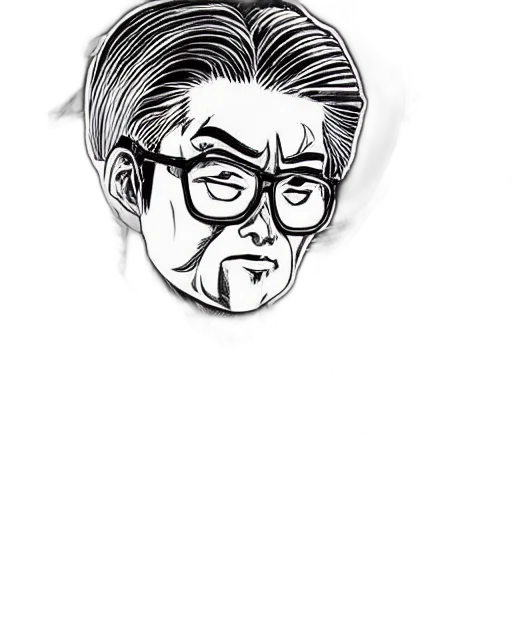 face, mask, staff, jacket, cartoon, comic book art, pencil sketch, photorealistic transparent PNG cut-out