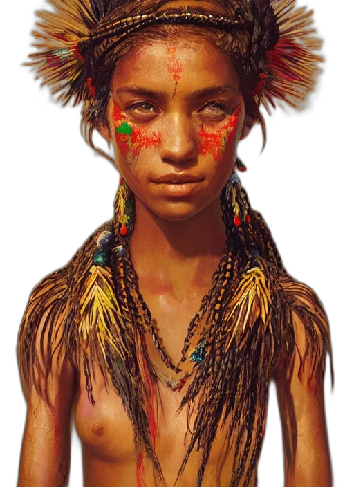 face, mask, jewelry, crown, concept art, fantasy art, photorealistic, oil painting transparent PNG cut-out