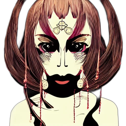 mask, face, jewelry, anime, fantasy art, cartoon, concept art, red transparent PNG cut-out