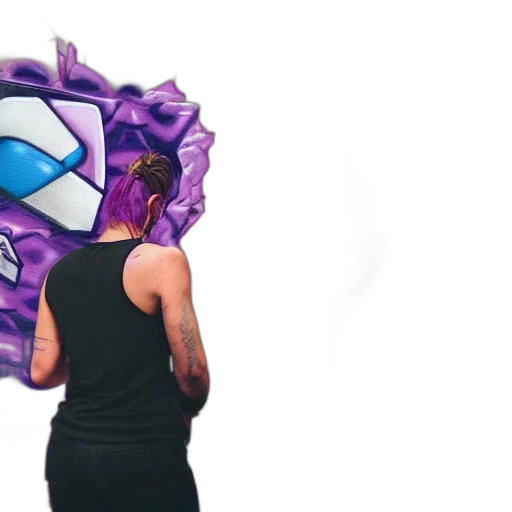 mask, jacket, weapon, face, concept art, vaporwave, 3d render, watercolor transparent PNG cut-out