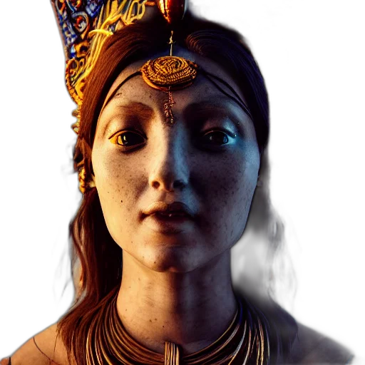 face, crown, staff, jewelry transparent PNG cut-out