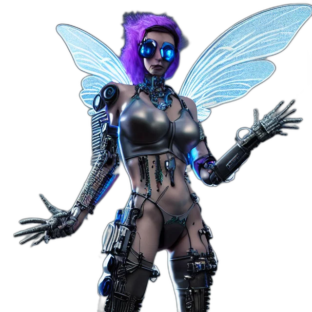 robot, cyberpunk, concept art, 3d render transparent PNG cut-out