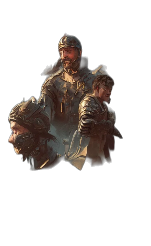 crown, face, sword, weapon, concept art, fantasy art, photorealistic, comic book art transparent PNG cut-out