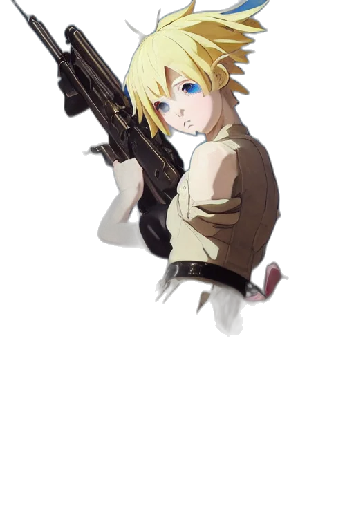 weapon, staff, sword, jacket, anime, pixel art, concept art, cartoon transparent PNG cut-out