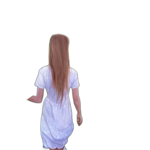 dress, hair, creature, staff, 3d render, photorealistic, vaporwave, concept art transparent PNG cut-out
