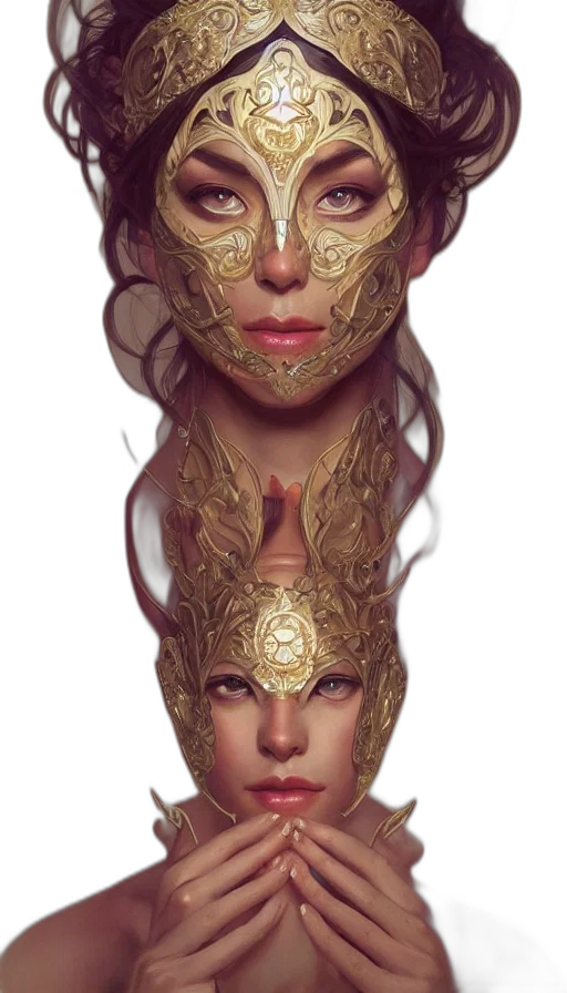 mask, face, crown, jewelry transparent PNG cut-out