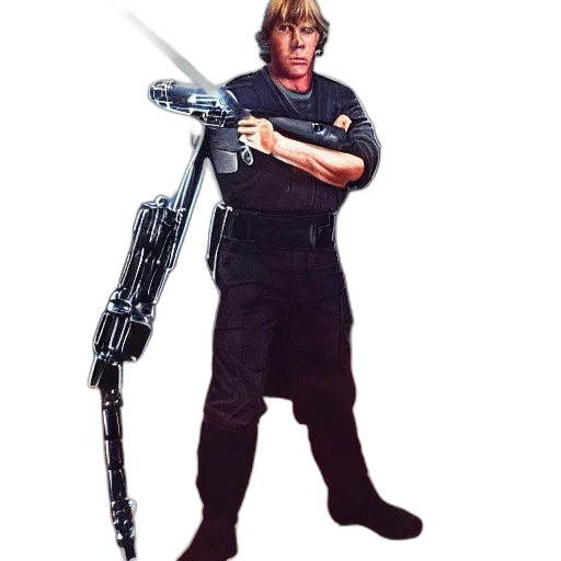 weapon, staff, robot, sword, concept art, pixel art, cyberpunk, 3d render transparent PNG cut-out
