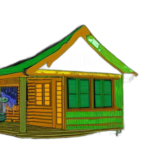 building, furniture, 3d render, concept art, photorealistic, cartoon, forest, log transparent PNG cut-out