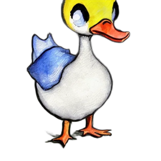 animal, watercolor, concept art, photorealistic, pixel art, duck, illustration, anime transparent PNG cut-out