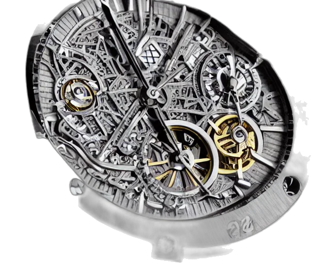 jewelry, photorealistic, 3d render, retro, futuristic, audemars, piguet, watch transparent PNG cut-out
