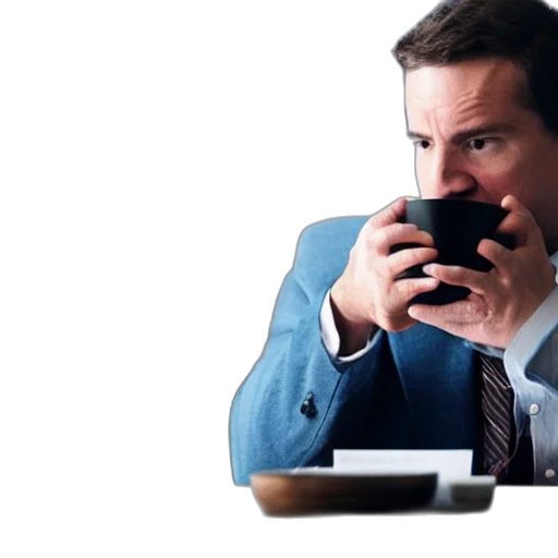 face, office, scene, man, conversing, sentient, cup, coffee transparent PNG cut-out