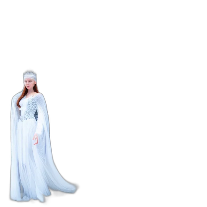 dress, staff, sword, crown transparent PNG cut-out