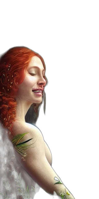 fantasy art, photorealistic, concept art, comic book art, fit, woman, serene, smile transparent PNG cut-out