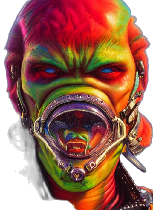 mask, face, creature, cyberpunk transparent PNG cut-out