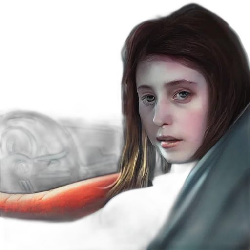 face, creature, hair, concept art, photorealistic, fantasy art, oil painting, underwater transparent PNG cut-out