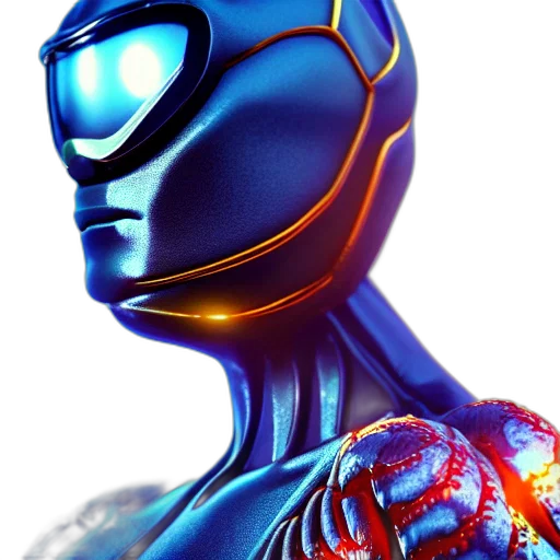 robot, 3d render, cyberpunk, concept art transparent PNG cut-out
