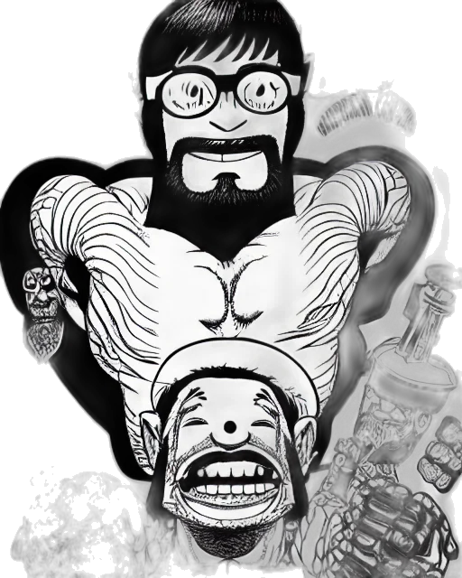 mask, comic book art, cartoon, concept art transparent PNG cut-out