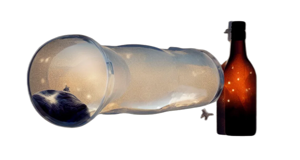bottle, weapon, 3d render, universe transparent PNG cut-out