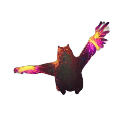 animal, creature, staff, dragon, pixel art, concept art, vaporwave, 3d render transparent PNG cut-out