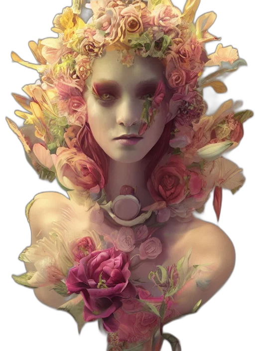 mask, crown, face, flower transparent PNG cut-out