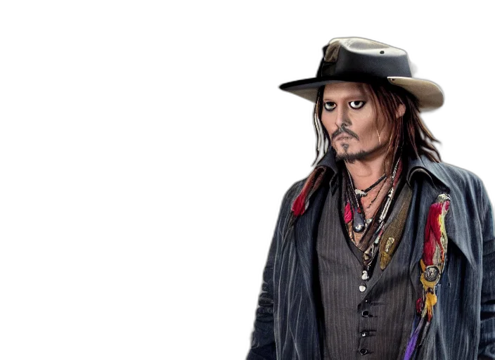 hat, photorealistic, concept art, 3d render, fantasy art, film, still, johnny transparent PNG cut-out