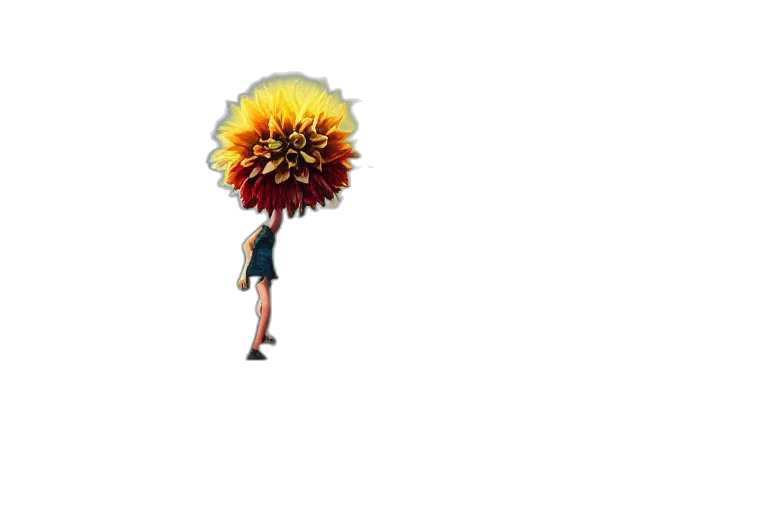 flower, hair, staff, umbrella, concept art, pixel art, 3d render, fantasy art transparent PNG cut-out