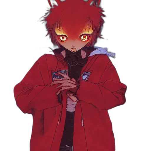 jacket, staff, weapon, creature transparent PNG cut-out