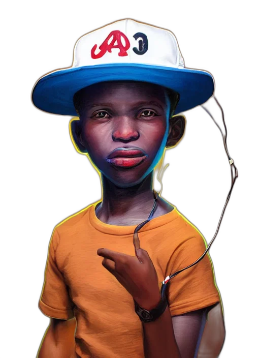 face, hat, mask, staff, photorealistic, cartoon, concept art, 3d render transparent PNG cut-out