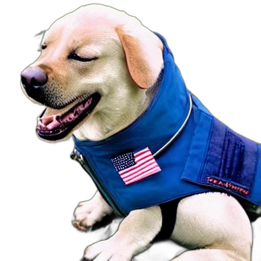 jacket, animal, staff, photorealistic, neil, armstrong, dog transparent PNG cut-out