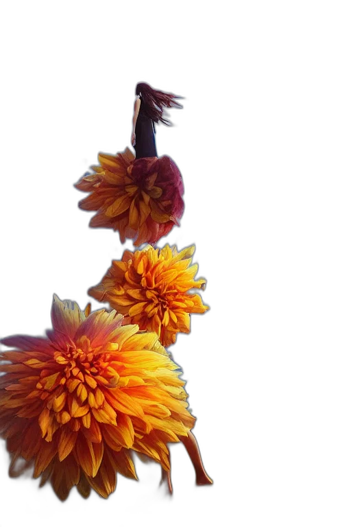 flower, crown, staff, jewelry, 3d render, photorealistic, golden, colorful transparent PNG cut-out