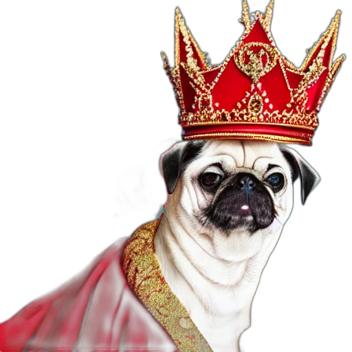 crown, animal, staff, photorealistic, watercolor, concept art, portrait, white transparent PNG cut-out
