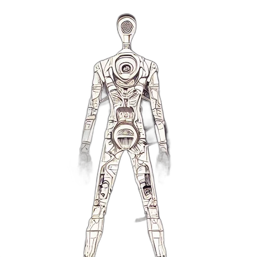 robot, jewelry, staff, jacket transparent PNG cut-out