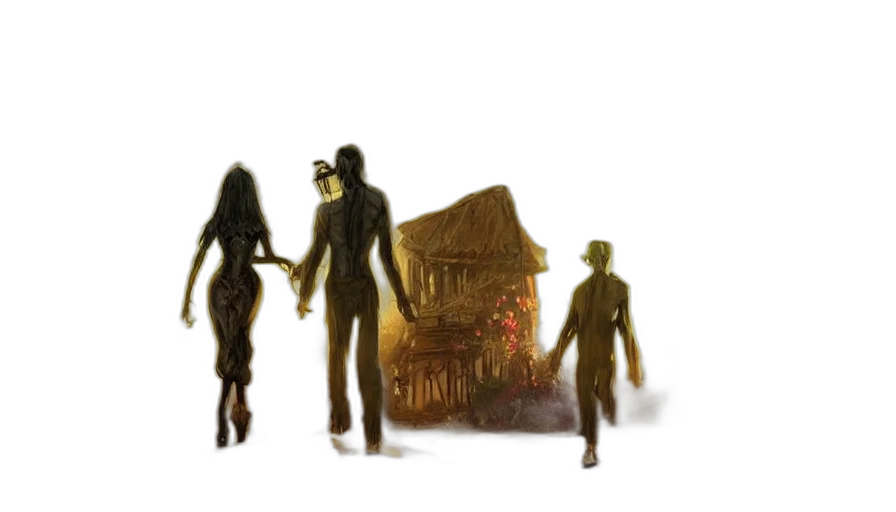 concept art, fantasy art, comic book art, pixel art, night, forest, fog, rain transparent PNG cut-out
