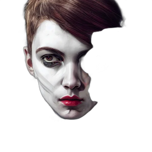 face, mask, robot, crown, photorealistic, concept art, watercolor, fantasy art transparent PNG cut-out