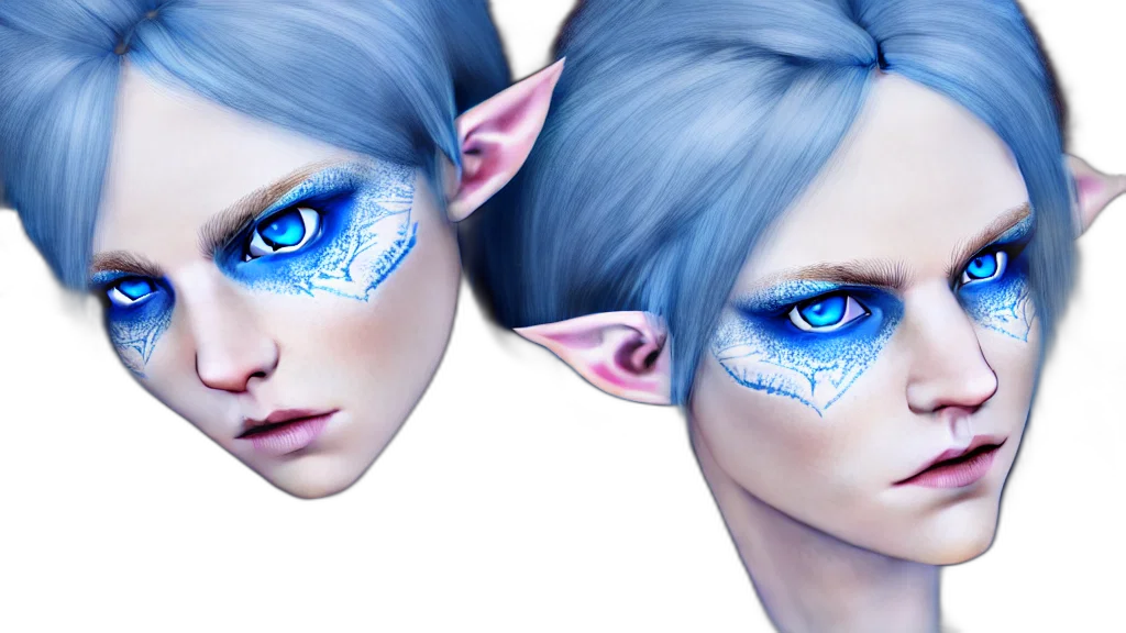 mask, face, fantasy art, concept art, 3d render, photorealistic, blue, pastel transparent PNG cut-out