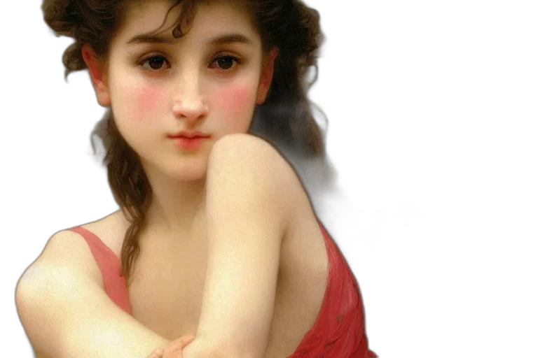 face, dress, photorealistic, oil painting transparent PNG cut-out