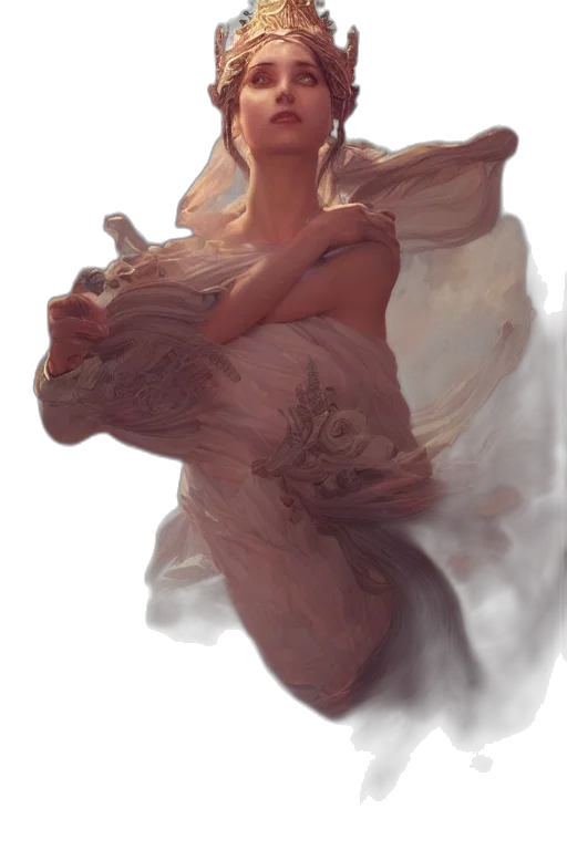 dress, dragon, creature, crown, fantasy art, concept art, photorealistic, oil painting transparent PNG cut-out