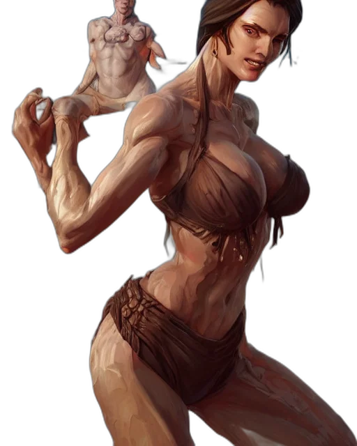 creature, dress, concept art, fantasy art, comic book art, cyberpunk, earth tones, beautiful transparent PNG cut-out