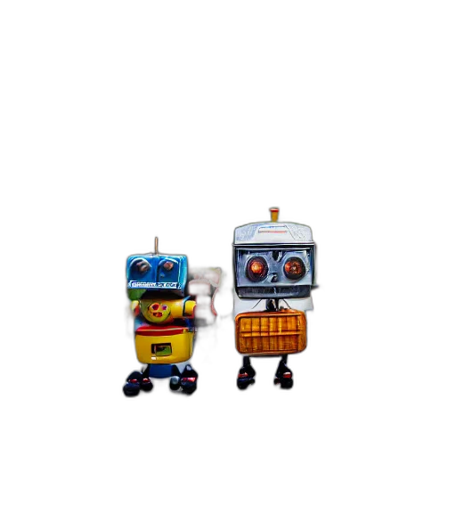 robot, 3d render, pixel art, concept art transparent PNG cut-out