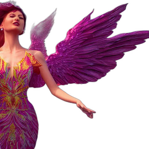 dress, concept art, fantasy art, 3d render, photorealistic, colorful, beautiful, orchid transparent PNG cut-out