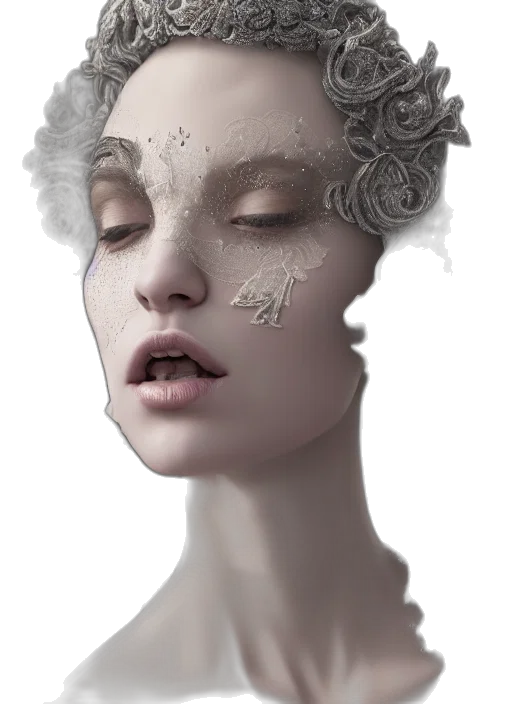 mask, face, crown, jewelry, photorealistic, fantasy art, concept art, 3d render transparent PNG cut-out
