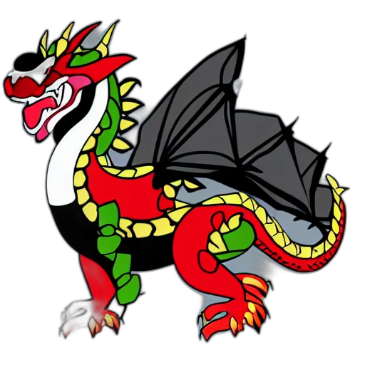 dragon, staff, fantasy art, concept art transparent PNG cut-out