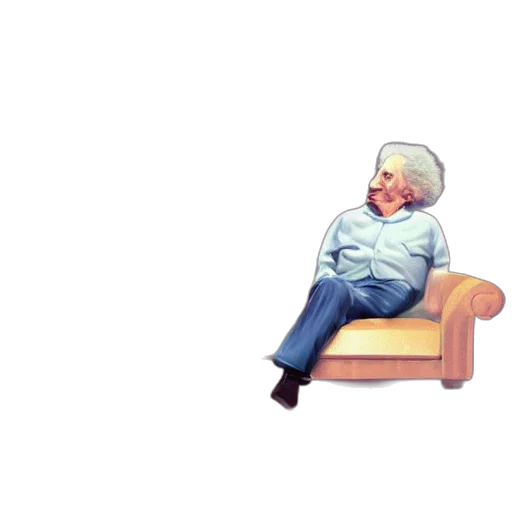 furniture, robot, 3d render, concept art, pixel art, vaporwave, outer space, einstein transparent PNG cut-out