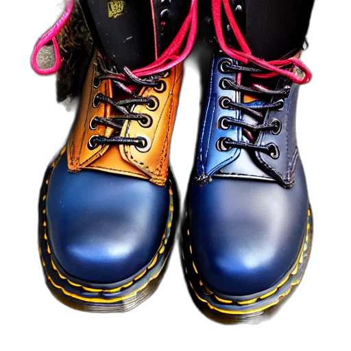 shoes, photorealistic, 3d render, colorful, blue, battered, old, pair transparent PNG cut-out