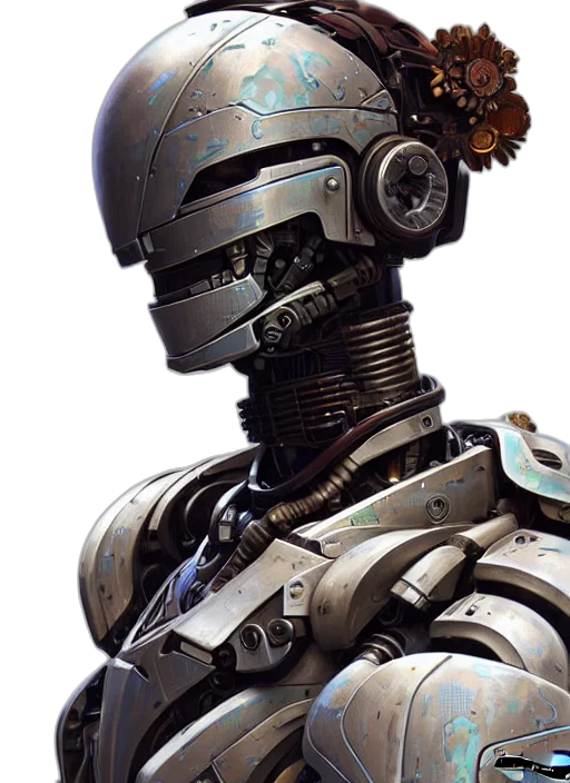 robot, face, cyberpunk, concept art transparent PNG cut-out